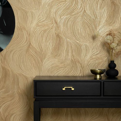Wallpaper Guido Maria Kretschmer Waves Gold Metallic