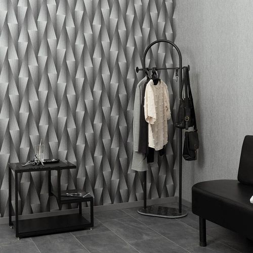 Wallpaper Guido Maria Kretschmer 3D effect grey silver