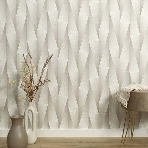 Wallpaper Guido Maria Kretschmer 3D effect cream beige