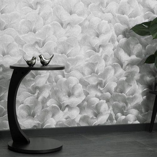 Wallpaper Guido Maria Kretschmer Floral Silver Metallic