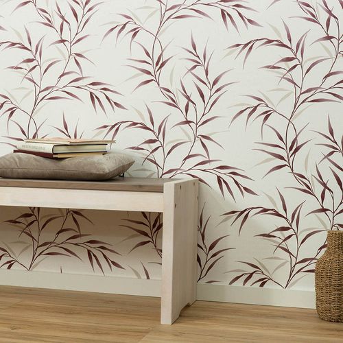 Wallpaper Guido Maria Kretschmer Leaves White Red 10528-06