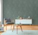 Non-woven wallpaper floral green silver metallic 79094-1 1