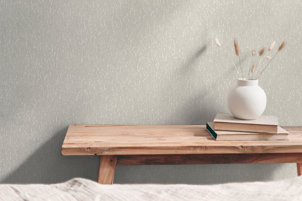 Non-woven wallpaper texture grey cream glitter 79095-1