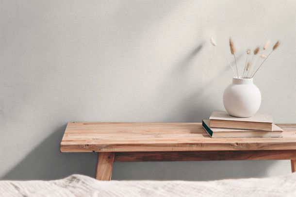 Non-woven wallpaper plain texture modern white grey 79098-1