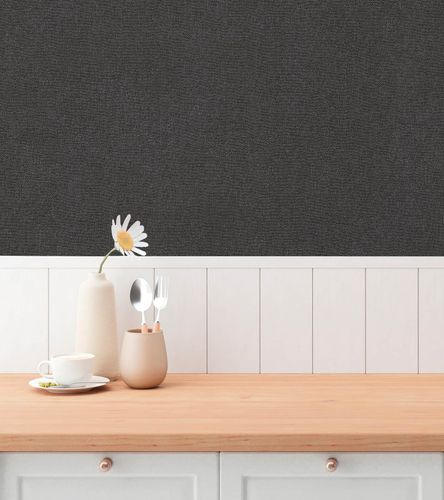 Non-woven wallpaper plain texture modern dark grey 79098-3