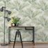 Non-woven wallpaper leaves jungle white green 10531-07 1
