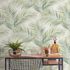 Non-woven wallpaper leaves jungle white green 10531-07 5