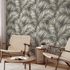 Non-woven wallpaper leaves jungle dark grey cream 10531-15 1