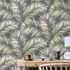 Non-woven wallpaper leaves jungle dark grey cream 10531-15 5