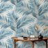 Non-woven wallpaper leaves jungle white blue 10531-19 1