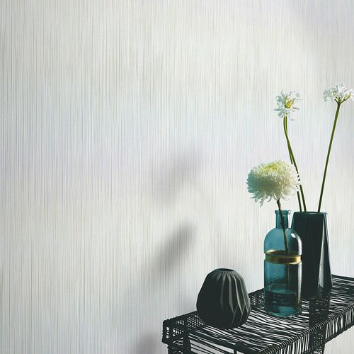 Non-woven wallpaper stripes white green blue 10533-07