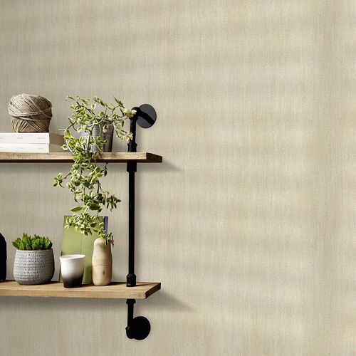 Non-woven wallpaper plain plaster industrial beige 10534-02