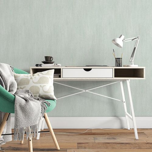 Non-woven wallpaper plain plaster look mint green 10534-35