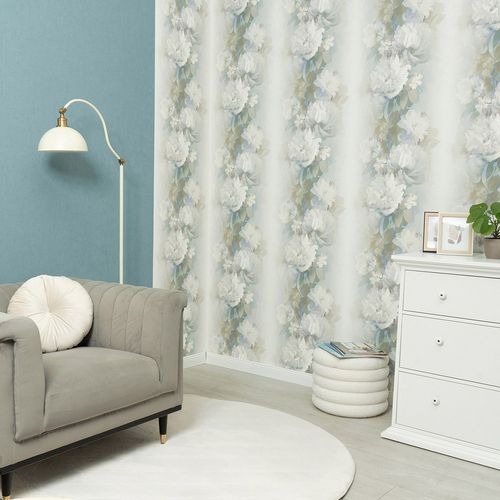 Non-woven wallpaper Floral Vintage Grey Blue Green 10513-08