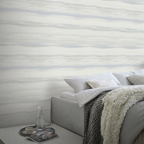 Non-woven wallpaper watercolor blue grey glitter 10515-43