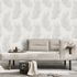 Non-woven wallpaper feathers grey cream glitter 10516-31 1