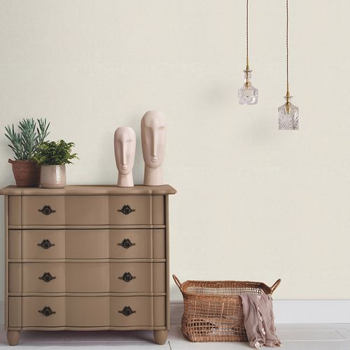 Non-woven wallpaper plain beige cream glitter 10539-02