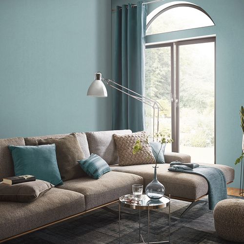 Non-woven wallpaper plain blue glitter 10539-08