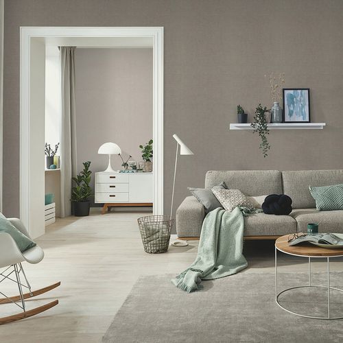 Non-woven wallpaper plain dark grey glitter 10539-34