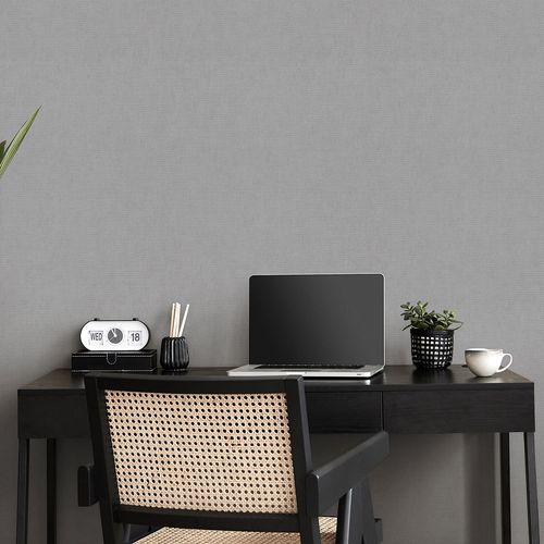 Non-woven wallpaper plain grey glitter 10539-37