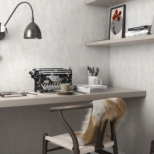 Non-woven wallpaper wood look grey silver metallic 10439-31