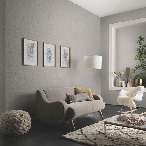 Non-woven wallpaper graphic pattern brown grey 10461-11