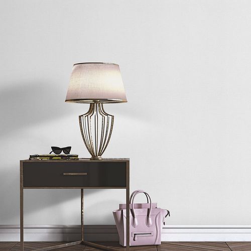 Non-woven wallpaper textile look plain light grey 10463-31