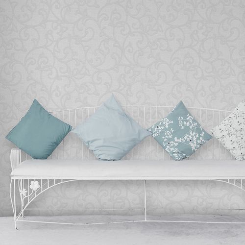 Non-woven wallpaper Floral Vines Light Grey Silver 10467-31