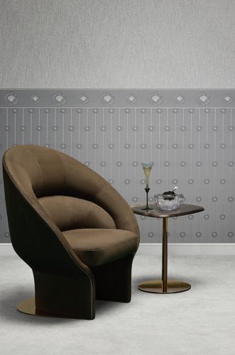 Versace wallpaper panel gray silver metallic 79131-3