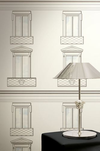 Versace wallpaper for windows 3D effect cream grey 79132-3