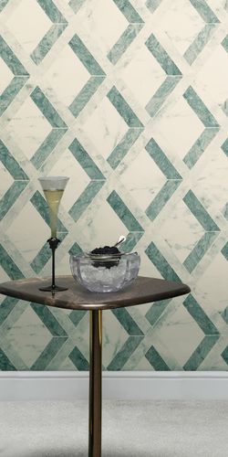 Versace wallpaper diamond pattern marble green white 79133-2