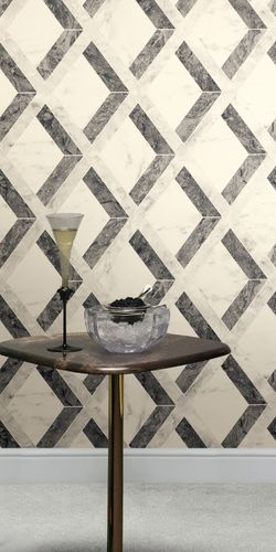 Versace wallpaper diamond pattern marble grey black 79133-3