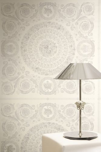 Versace Wallpaper Baroque Cream Grey Gloss 79134-2