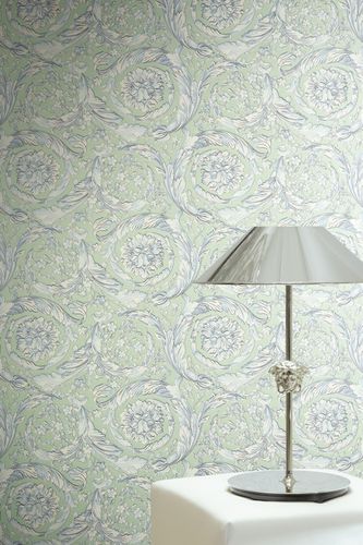 Versace Wallpaper Floral Green White Blue 79135-1