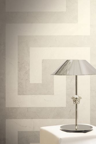 Versace wallpaper graphic gray cream metallic 79174-5