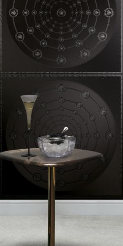 Versace wallpaper circles black grey gloss 79175-6