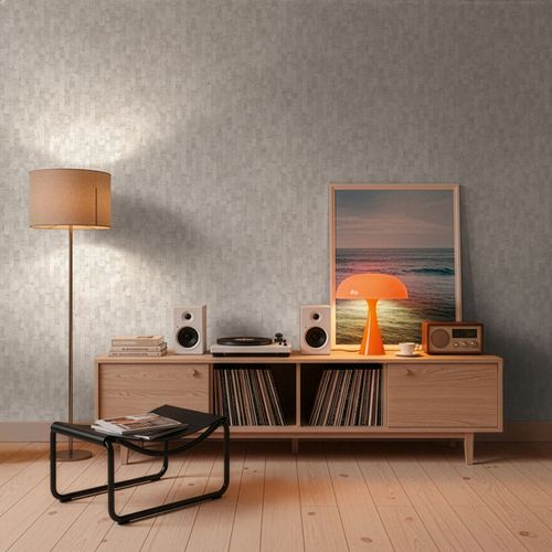 Non-woven wallpaper concrete look grey white 79008-3