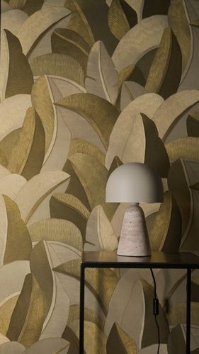 Non-woven wallpaper jungle beige gold metallic 79039-3