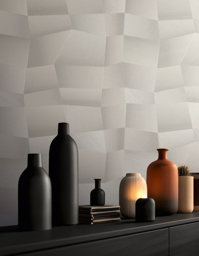 Non-woven wallpaper graphic grey white metallic 79197-3