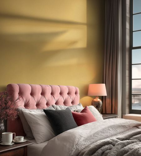 Non-woven wallpaper textile look yellow beige 79202-5