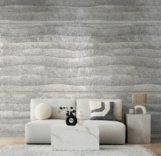 Photo wallpaper concrete look waves industrial grey 79217-3