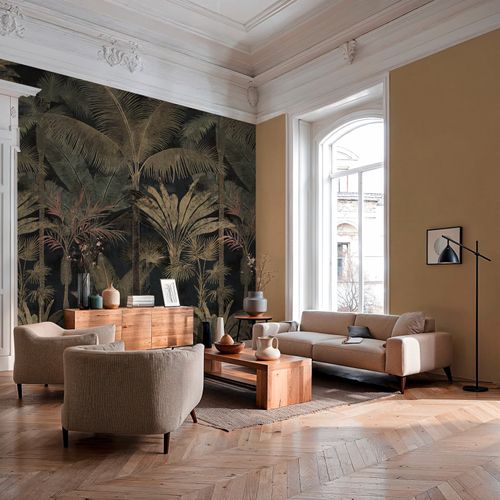 Jungle Palm Tree Photo Wallpaper Shabby Black Green 76190-4