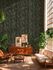 Non-woven wallpaper tropical black green orange 78025-2 1