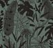 Non-woven wallpaper leaf pattern green blue black 79164-4 2