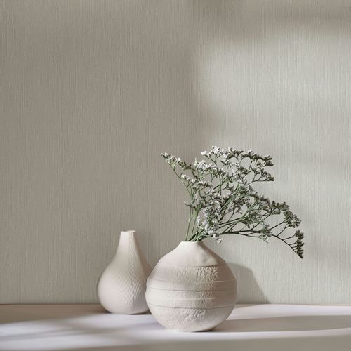 Non-woven wallpaper plain wood look cream beige 35351