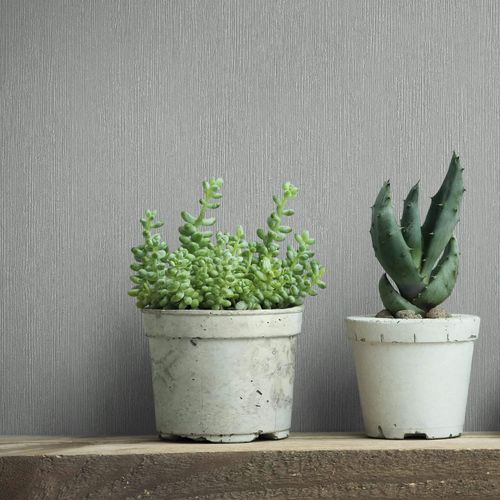 Non-woven wallpaper plain wood look light grey 35353