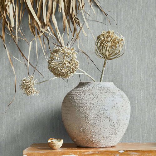 Non-woven wallpaper plain wood look light grey brown 35357