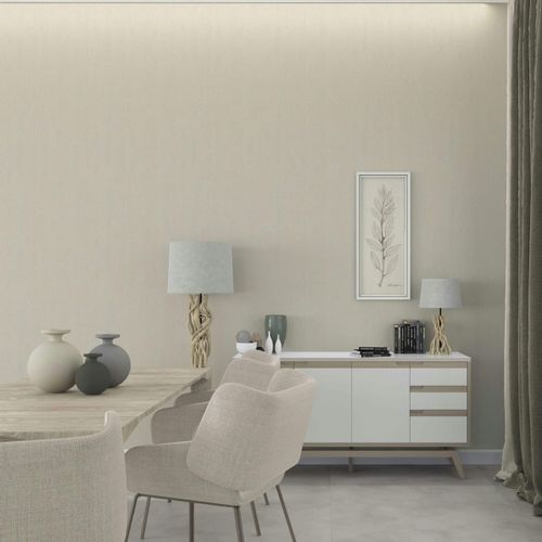 Non-woven wallpaper plain wood look white beige 35359