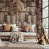 Mural wallpaper wood look 3D effect brown grey 35396 2