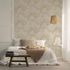 Non-woven wallpaper with marble look waves beige-grey 45757 1